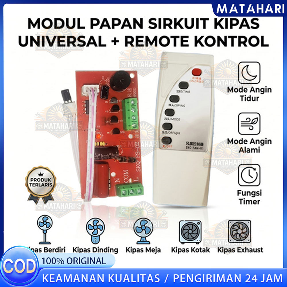 [COD]Modul + Remot universal Kipas Angin Modul Pcb Kipas Angin Yundai / Arashi / Maspion / Cosmos / 