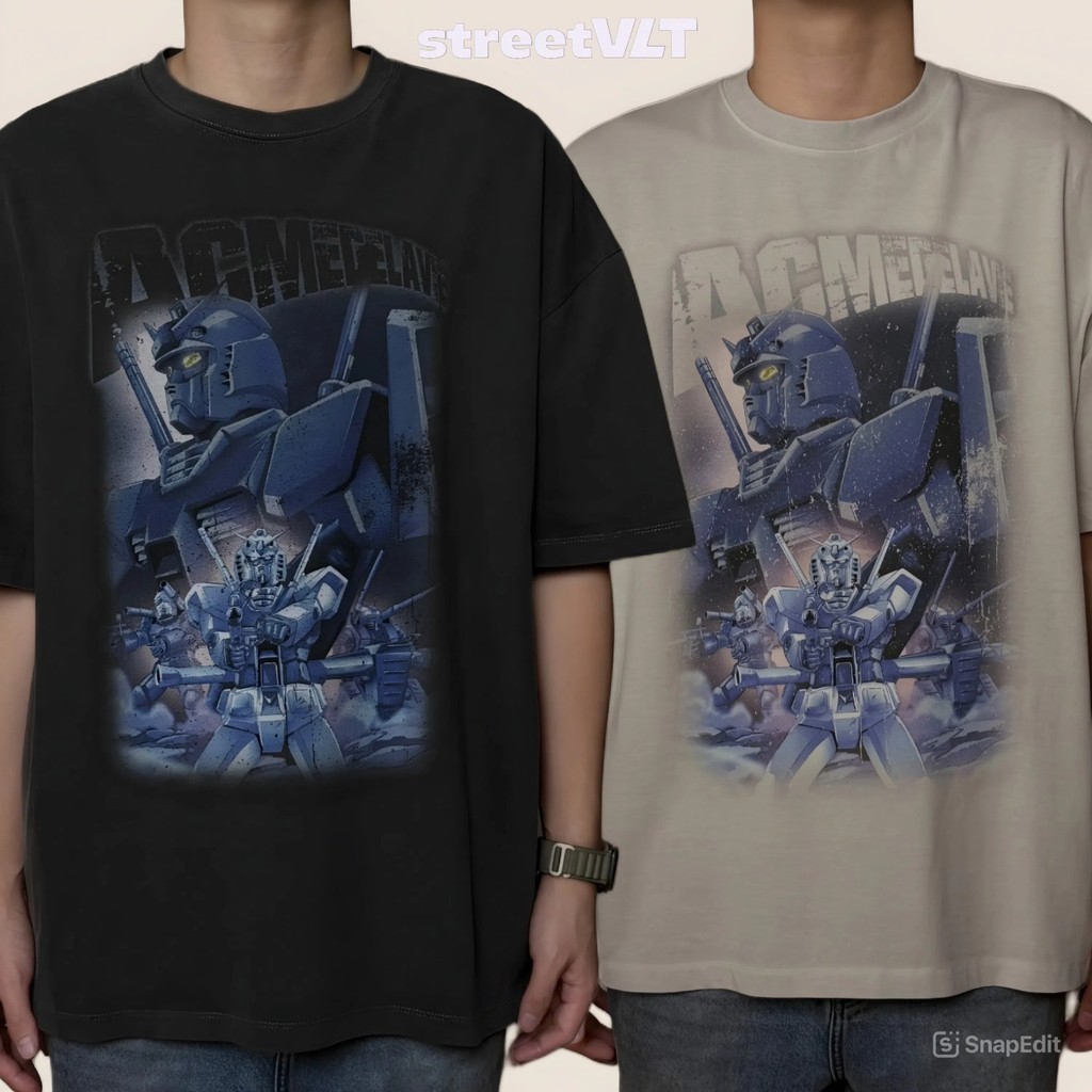 HOT ADLV Mobile Suit Gundam Operation V Pigment Washing Short Sleeve Acme De La Vie