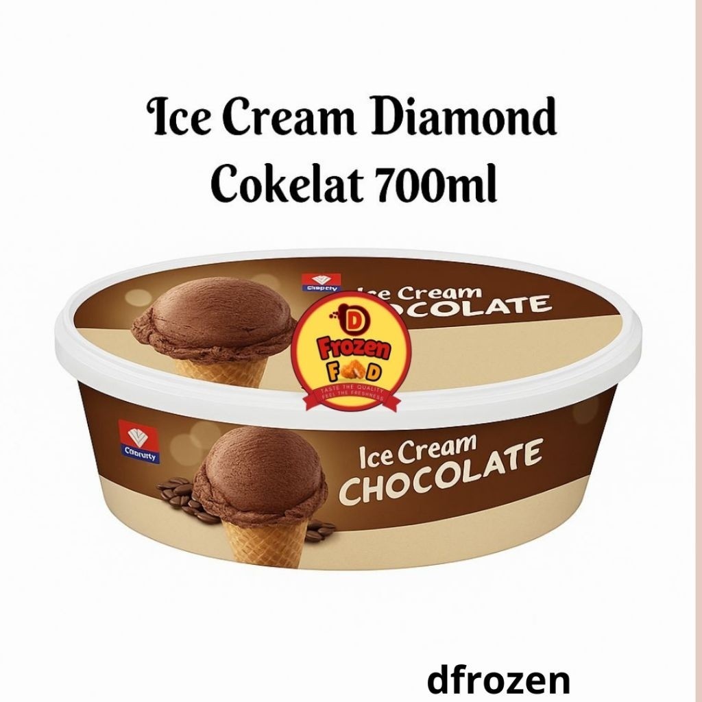 Es Krim Diamond Chocolate 700ml Ice Cream Box Kotak Lembut Creamy Rasa Dan Wangi Cokelat Asli