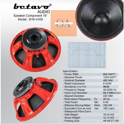 Speaker Betavo B18 V400 Original B18V400 B 18V400 18 inch