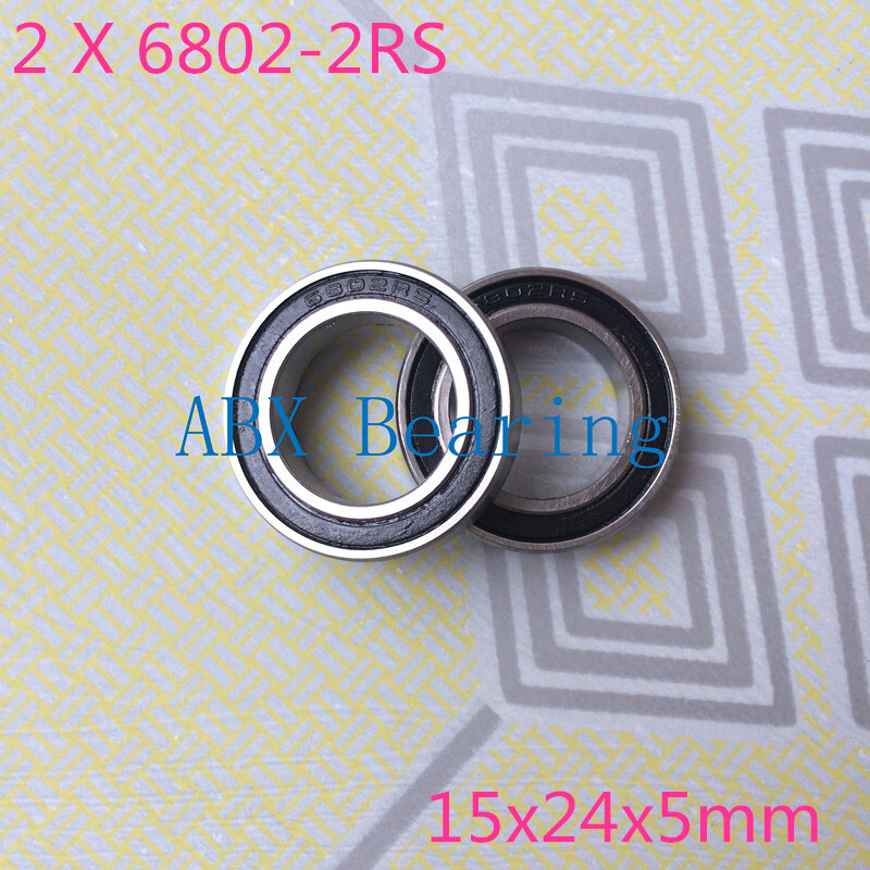 2pcs S6802-2RS 6802-2RS 6802 2RS 61802 stainless steel 440C hybrid ceramic deep groove ball bearing 