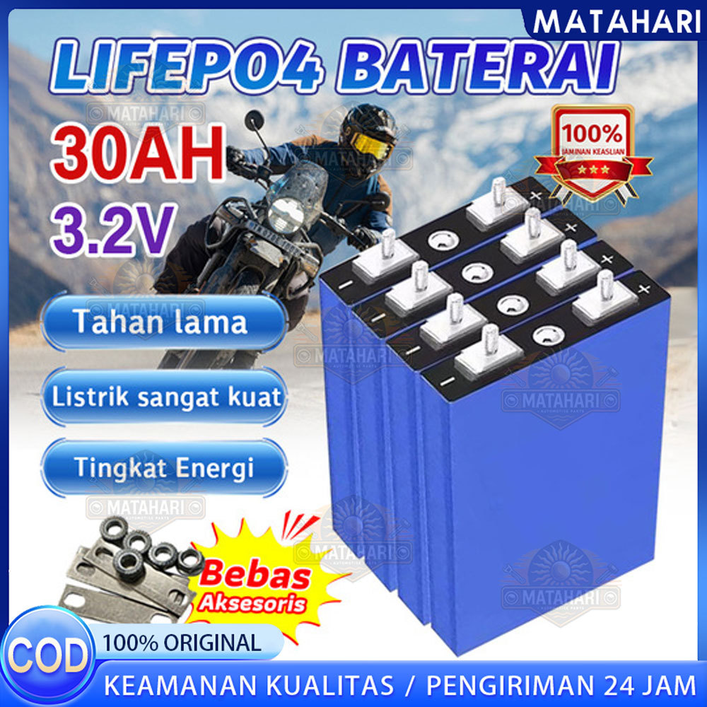 3.2V 30Ah CATL/BYD-Baru 100% Lifepo4 Baterai + BMS UPS Baterai Lifepo4 3.2V 30ah Elektrik Baterai Li