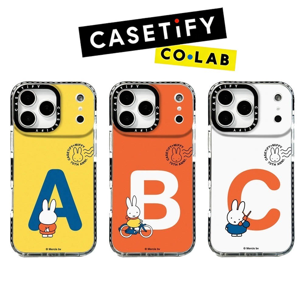 Original CASETiFY Letter Rabbit ABC Phone Case for IPhone 17ProMax 16ProMax 16pro 16 12 13 15Pro 15P
