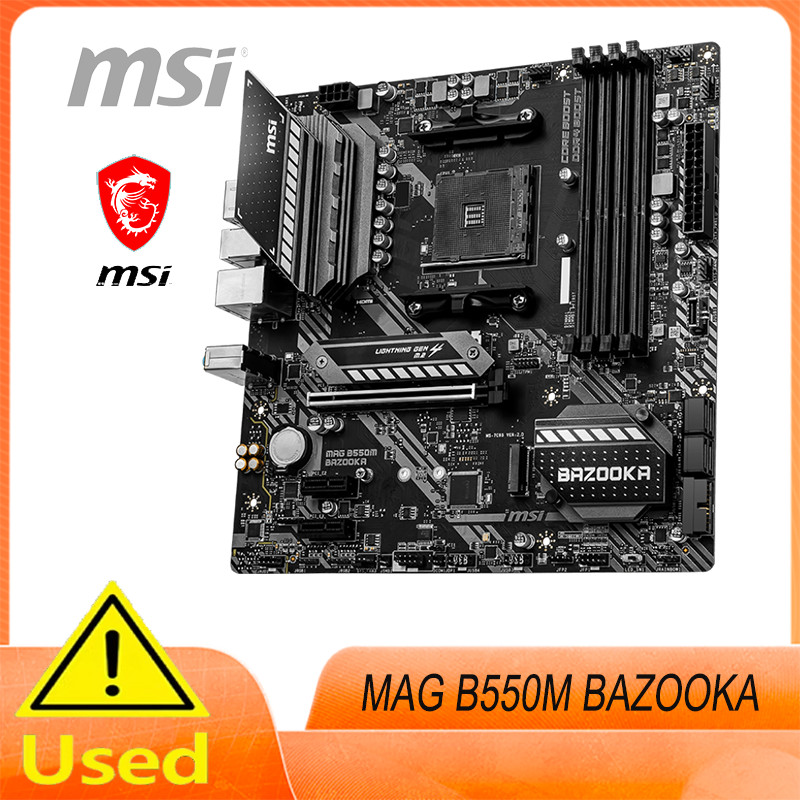 MSI MAG B550M Bazooka Desktop Motherboard Socket AM4 DDR4 AMD B550 PCI-E 4.0 M.2 Support RYZEN 3 530