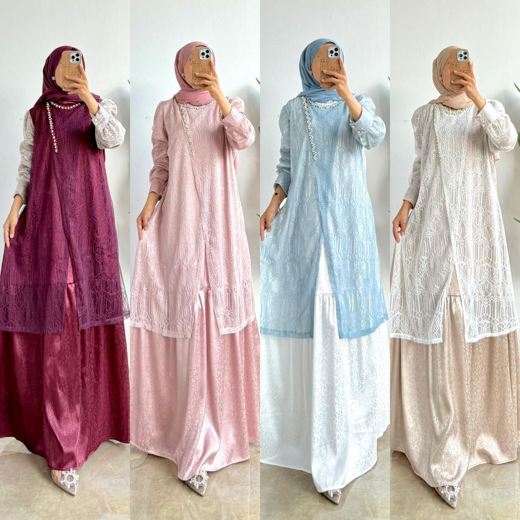 EXTU HERITAGE - MAXY DRESS RAYA SERIES LEBARAN KOMBINASI TILE + MOTIF ELEGAN  - 571720 , 671480, 671