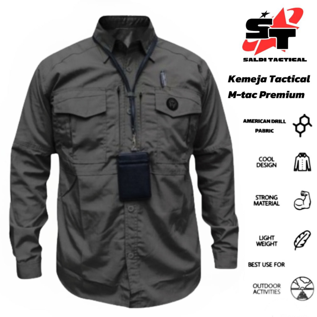 Promo Kemeja Tactical M-Tac Lengan Panjang American Drill Premium