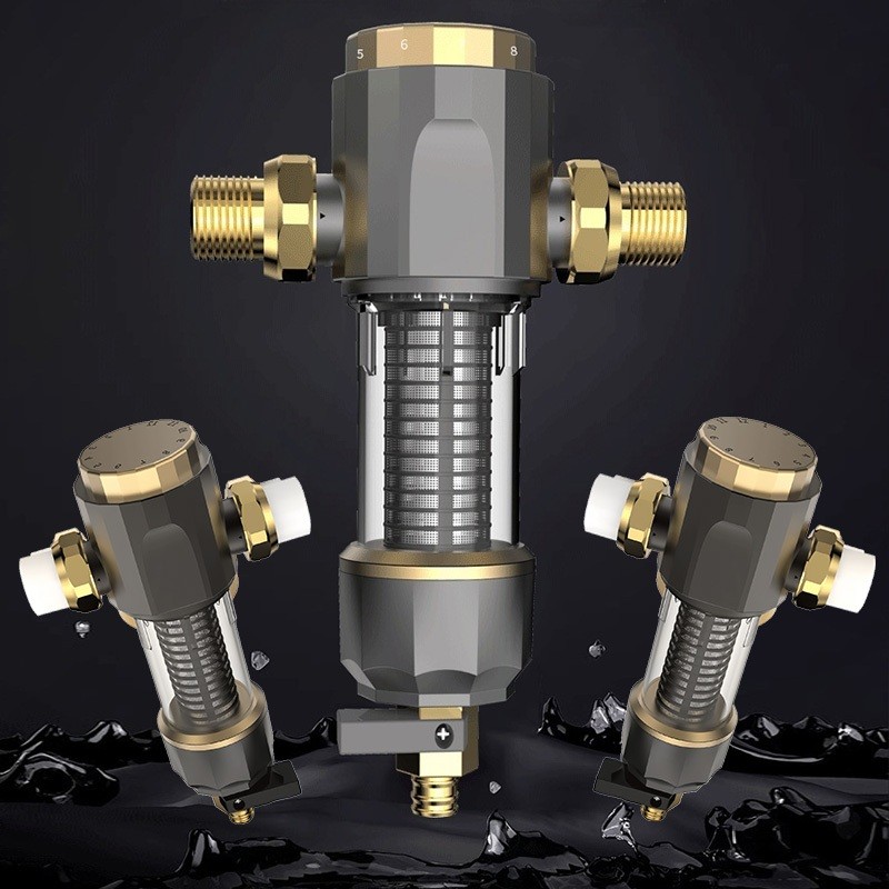 Filter Rumah Putar 360° Backwash Otomatis, Debit Besar 8T/H untuk Air PDAM/Sumur, 40 Mikron