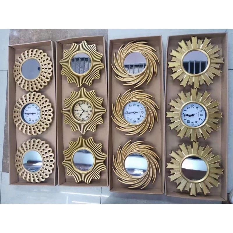 TERLARIS3 set jam dinding hias 1 jam dinding 2 cermin hias jam dinding hias 3 set
