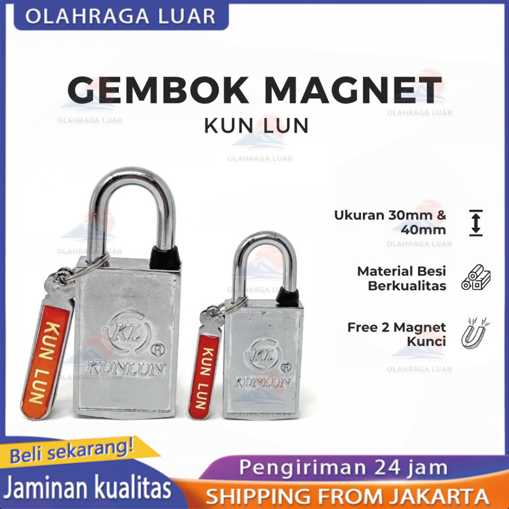 HONXI Gembok Magnet Kun Lun 30MM / 40MM – Gembok Tanpa Lubang Kunci, Magnetic Lock Anti Maling