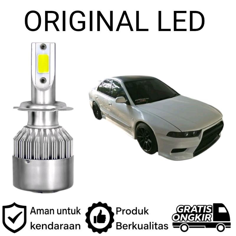 AM 2pcs Lampu Utama Dekat LED H7 COB Mobil Mitsubishi Galant Hiu