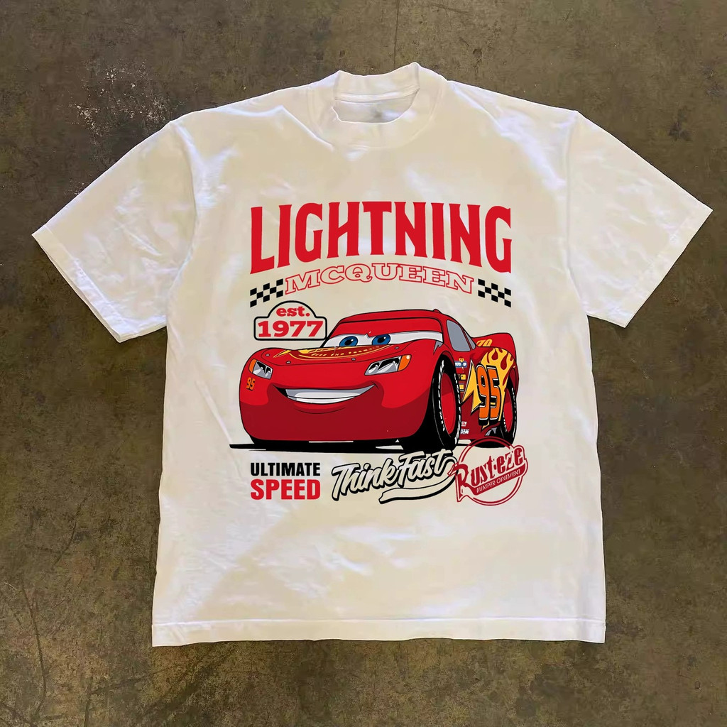 Boxy Oversize Tshirt | LIGHTNING MCQUEEN | Kaos Unisex Pria Wanita | High Quality Kaos Santai