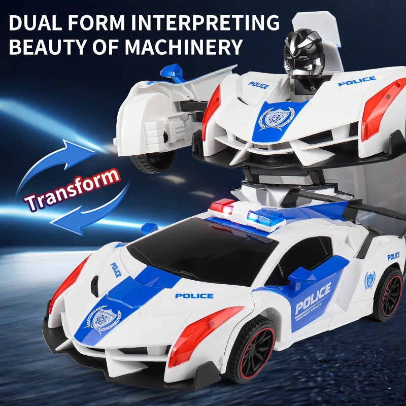 Mainan Mobil Polisi Rc Mobil Polisi Besar Remote Control Bisa Bunyi Nyala 2.4GHZ Mobil Jadi Robot RC