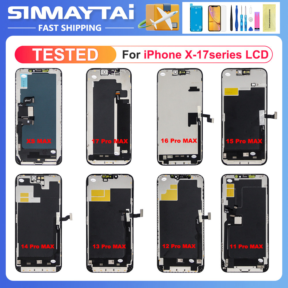 INCELL LCD Untuk iPhone X XS XR 11 12 13 14 15 16 16e 17 Pro Max Plus Mini LCD Display Layar Sentuh 
