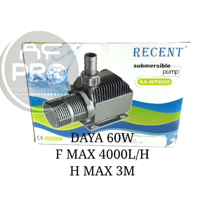 Pompa kolam hidroponik air mancur RECENT AA WP 6800 Submersible pump