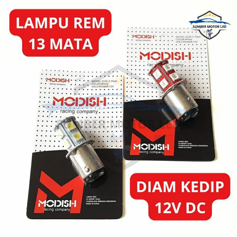 LAMPU STOP LAMP 13 MATA BOHLAM REM KEDIP BEAT LAMPU REM BELAKANG MOTOR DIAM KEDIP