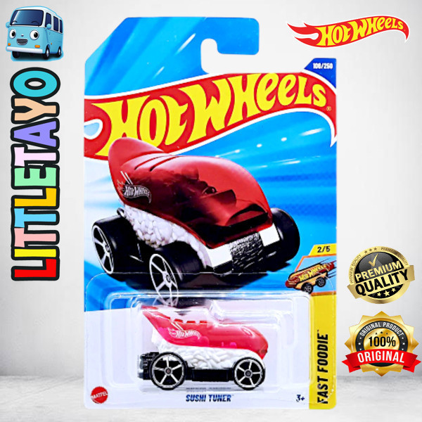 Hot Wheels Sushi Tuner Merah Diecast Fast Foodie Track Balap