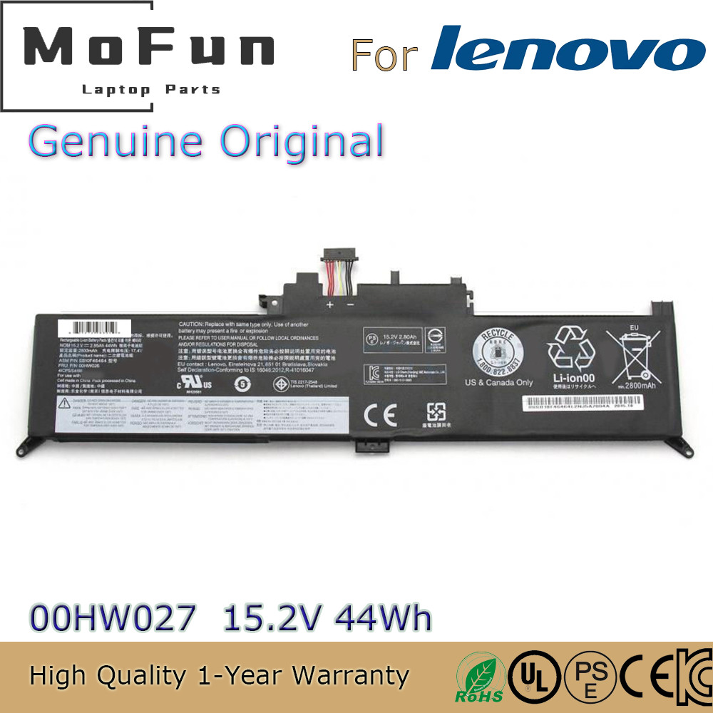 Brand New Original 00HW027 15.2V 44Wh Laptop Battery for Lenovo ThinkPad Yoga 260 370 X380 01AV432 0