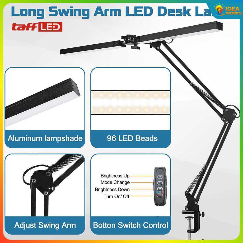 TaffLED Lampu Meja Baca LED Double Head 3 Color Mode SMD - ZN14