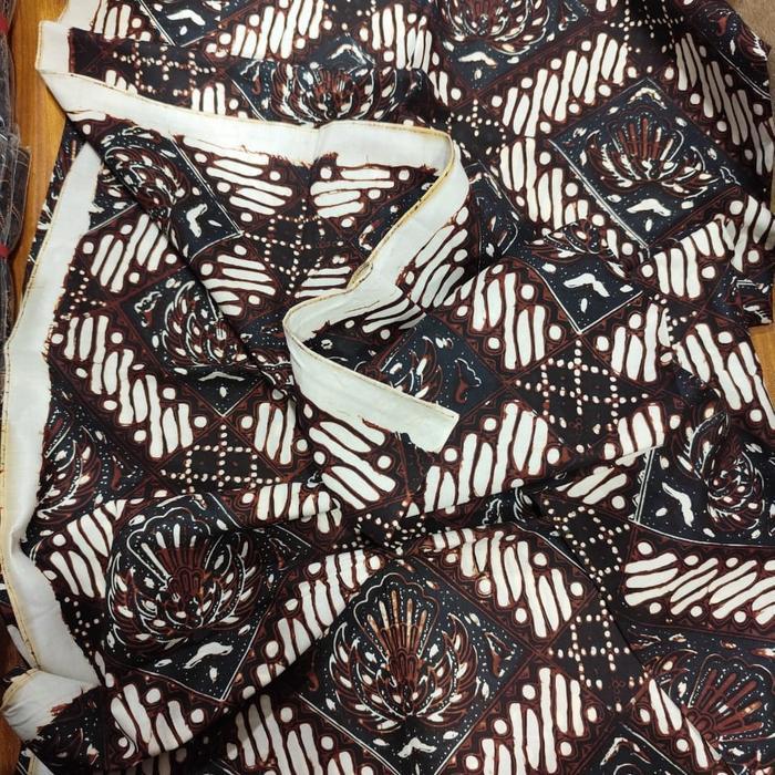 kain batik tulis kombinasi motif parang garuda kesatrian biru khas Batik jogja asli