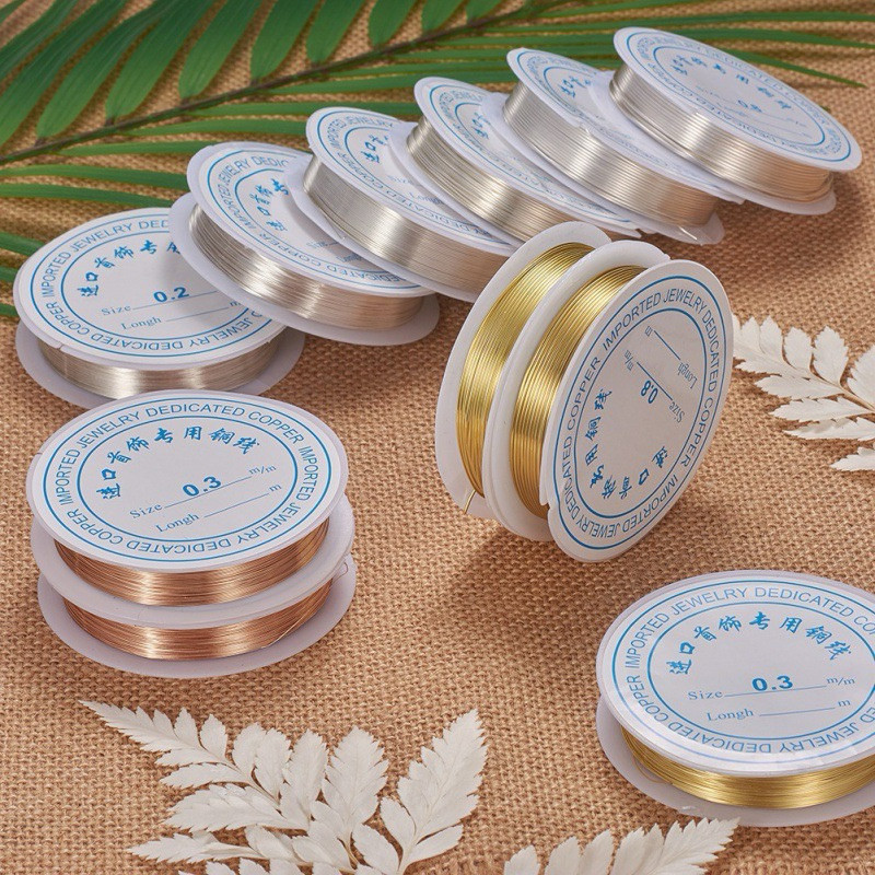 (1 Roll) Tali Kawat Tembaga Aksesoris 0.4mm 0.5mm 0.6mm