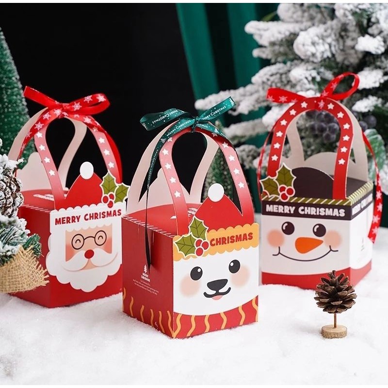 Box Hampers Gift Box Mini Christmas Box Santa Cookies Mini Box Natal Mini Cute