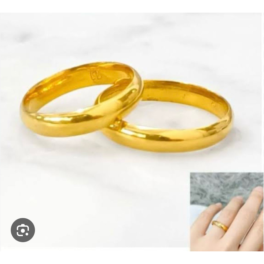 cincin couple model polos cincin sepasang emas asli 375/16k ada surat