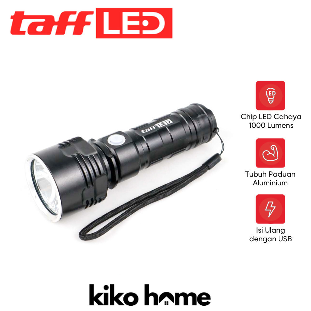 TAFFLED Senter LED USB Rechargeable P70 50W 1000 Lumens - XLM-P70