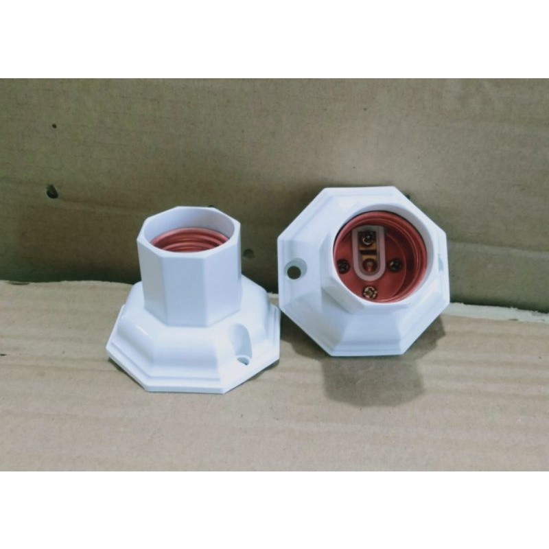 fitting lampu palafon plafon putar segi enam biasa model fiting piting pitting colokan sambungan col