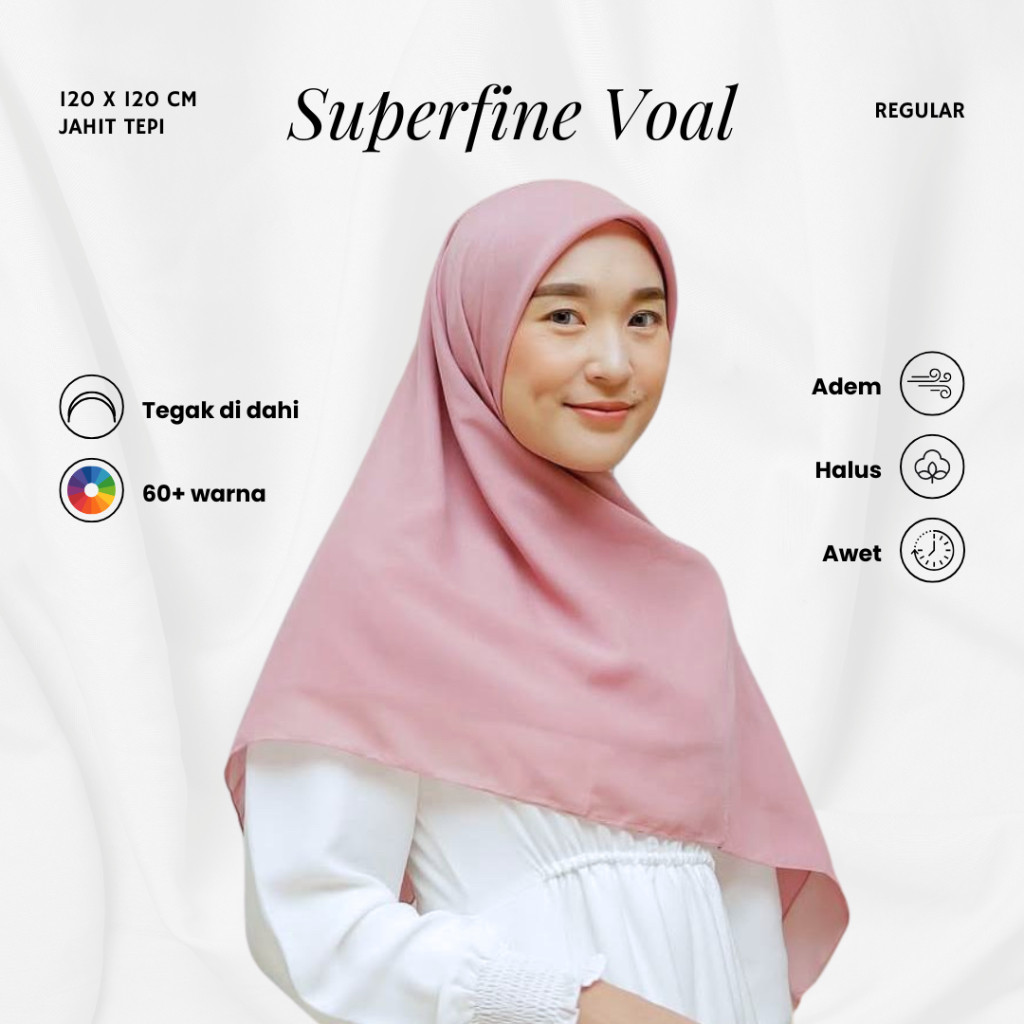 ASMARA Samira - Superfine Voal 120 x 120 cm | Hijab Segi Empat Voal Premium