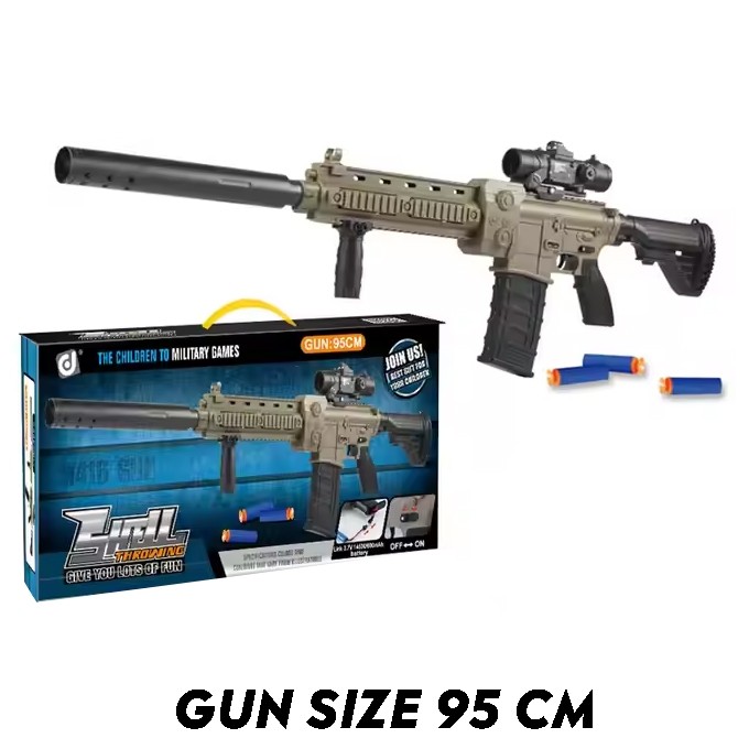 SUMERKAN Mainan Anak TOY M416 Tembakan Eva Soft Bullet M416 Blowback Electrick Shell Ejecting Mainan