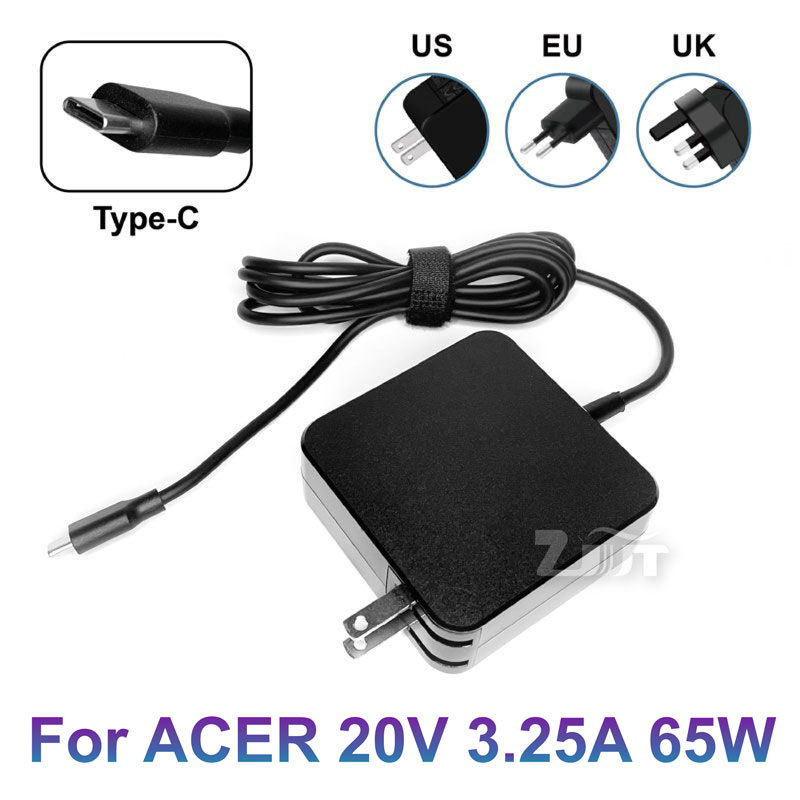 65W 20V 3.25A USB-C Type C arger Adapter For Acer romebook Spin 15 13 11 315 713 311 R13 CB315 CP315