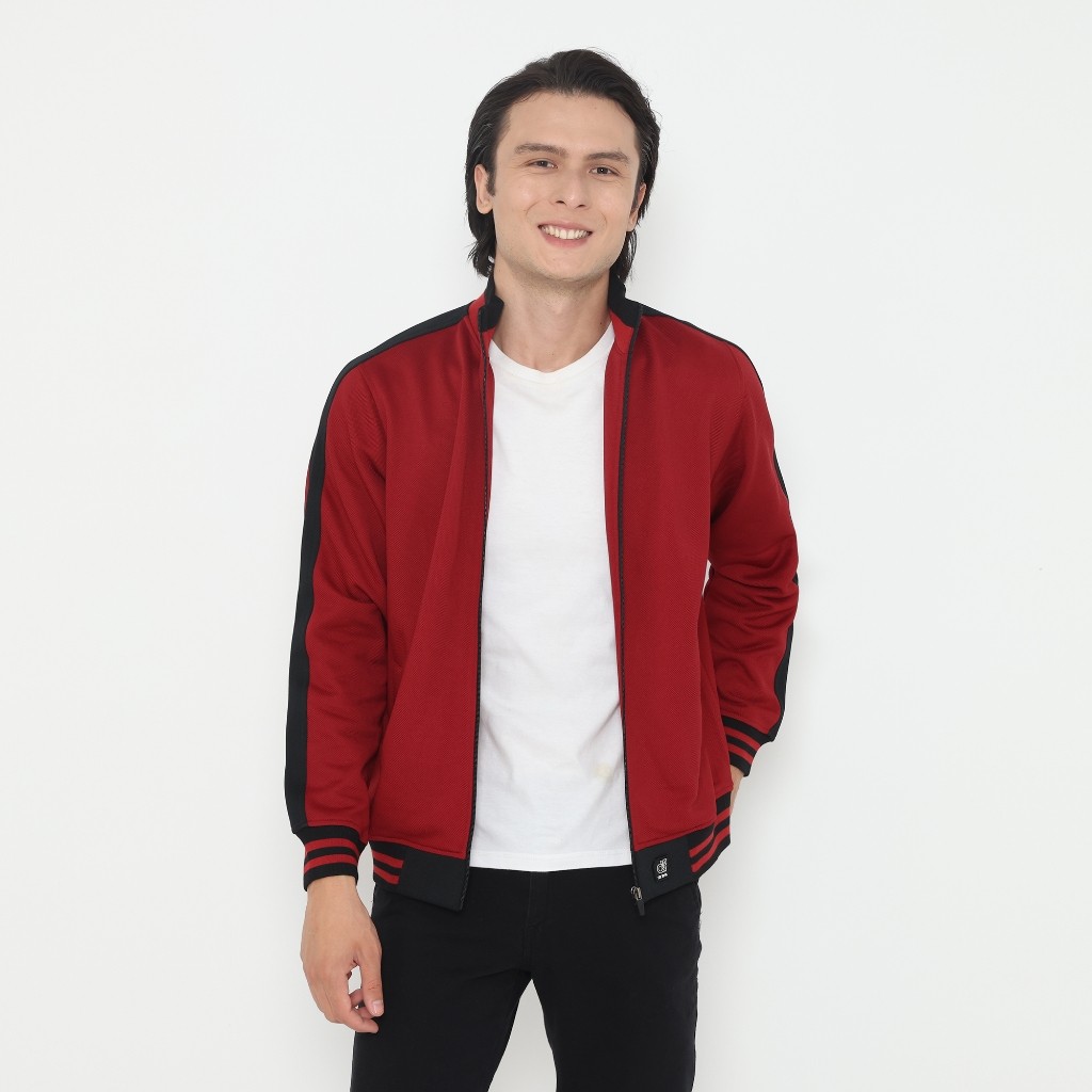 d&f Jaket Biker pria - Merah