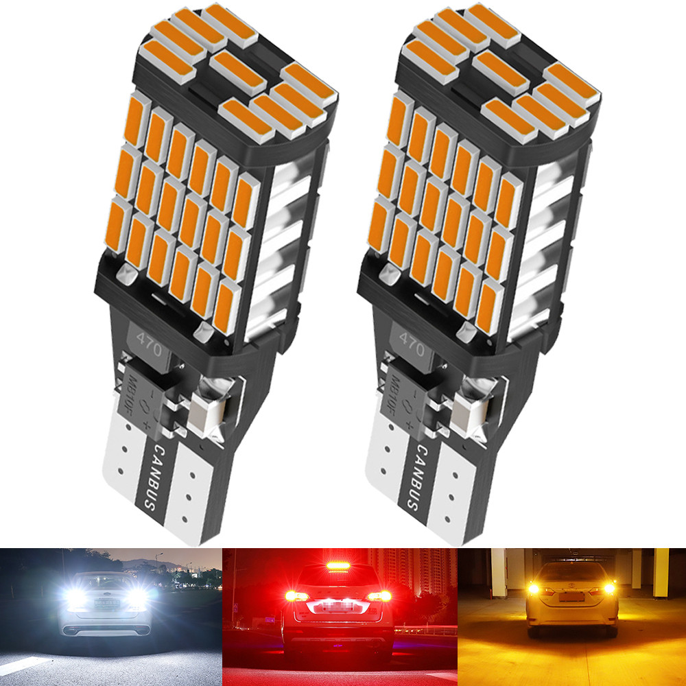 2pcs T15 4014 45ips W16W LED Backup Light Reserve Lamp Canbus Bulbs NO Error High Power LED Canbus W