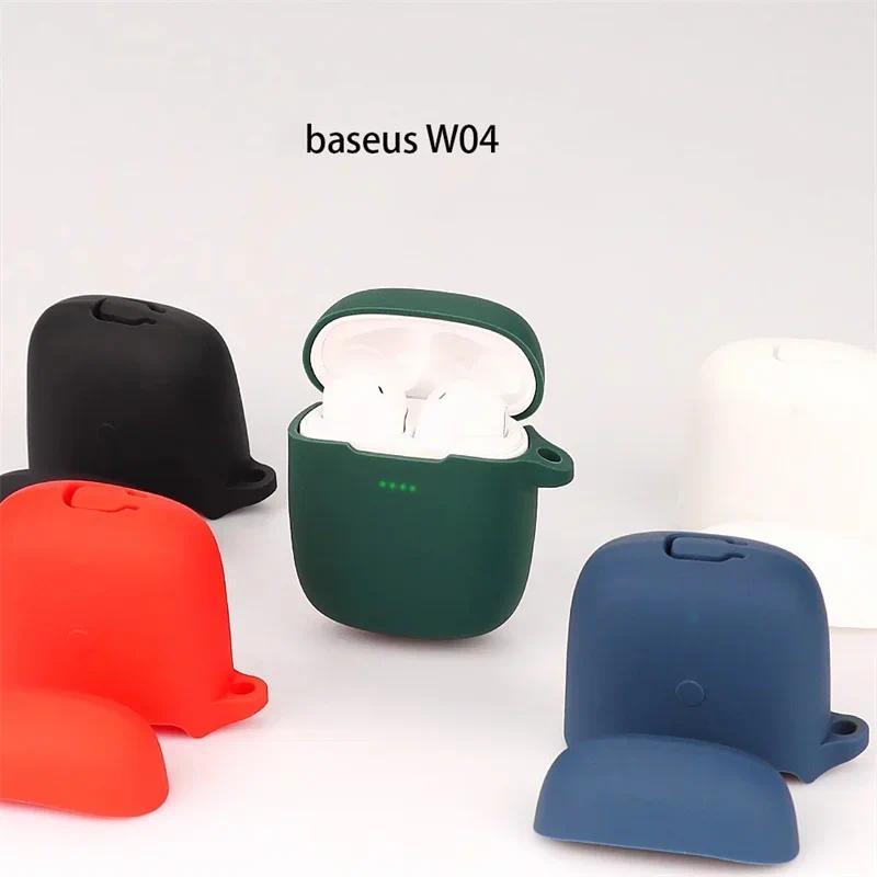 For Baseus W04 Case Silicone Protective Sleeve Skin Cover For Baseus W04 Bluetooth Wireless Earphone