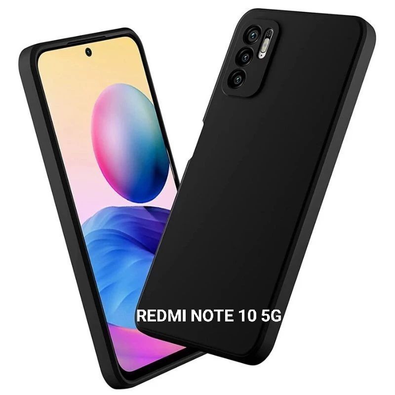 SOFTCASE MACARON FULL BLACK REDMI NOTE 10 5G CASE PRO CAMERA HITAM POLOS