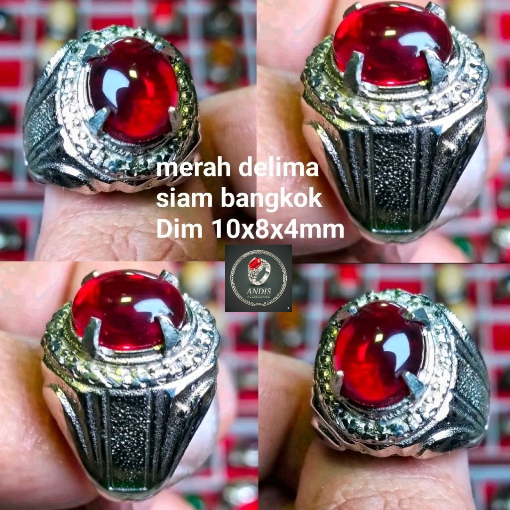 Cincin batu merah delima siam bangkok