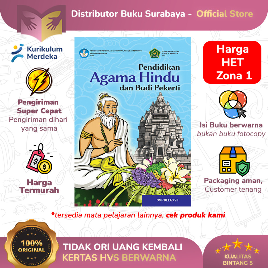 Buku Agama Hindu Kelas 7 SMP - Buku Paket Siswa - Kurikulum Merdeka