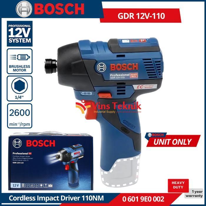 BOSCH GDR 12V-110 Brushless Impact Driver GDR 12V Mesin Bor Obeng Baterai 12V