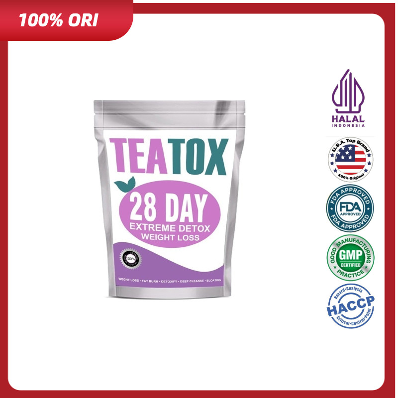 Teh Herbal USA Teatox Slim 28 Hari | Teh Detoksifikasi, Pembersih Usus & Pelangsing Alami
