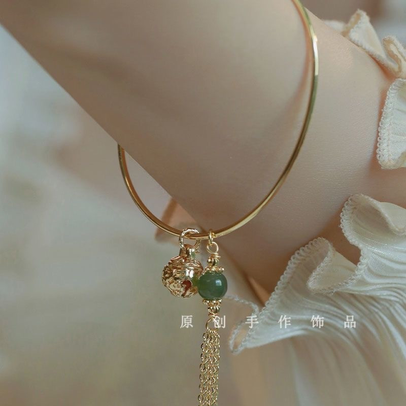 Gelang Setengah Lonceng Istana Agate untuk Wanita dengan Desain Unik ins Gelang Gaya Kuno Gaya Nasio
