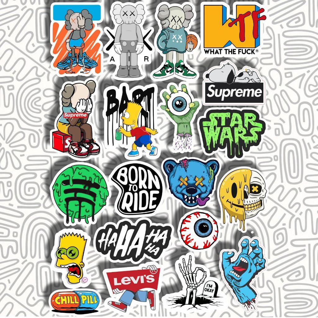 Sticker aesthetic hype the simpsons helm laptop case hp || siker aesthetic