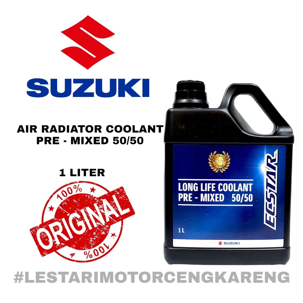 SUZUKI AIR RADIATOR MOTOR DAN MOBIL ECSTAR LONG LIFE COOLANT 50/50 ASLI SGP 100% 1 LITER TAHAN PANAS