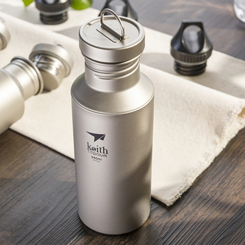 Keith Titanium Water Bottle, Healthy Bacteriostatic Flatware, Portable Outdoor Travel Camping Tablew