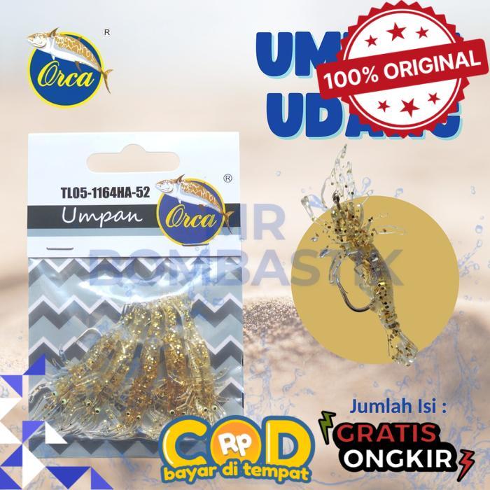 Umpan Softlure Udang Orca 5pcs Gliter Meling & GITD - Glitter -bomb