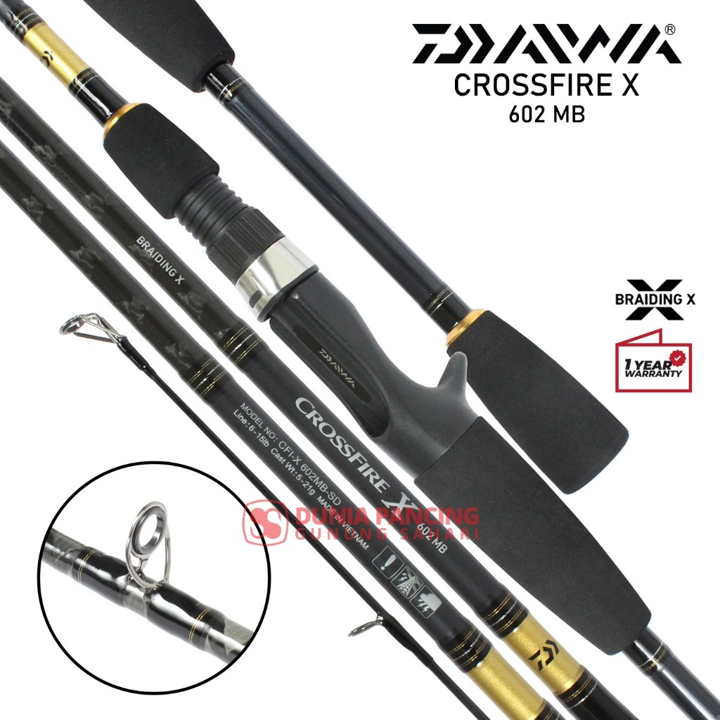 Joran Casting Daiwa Crossfire X 25 | 602MS-602MB | 602MHS-602MHB | 662MS-662MHB | 702MHS |  JORAN CA