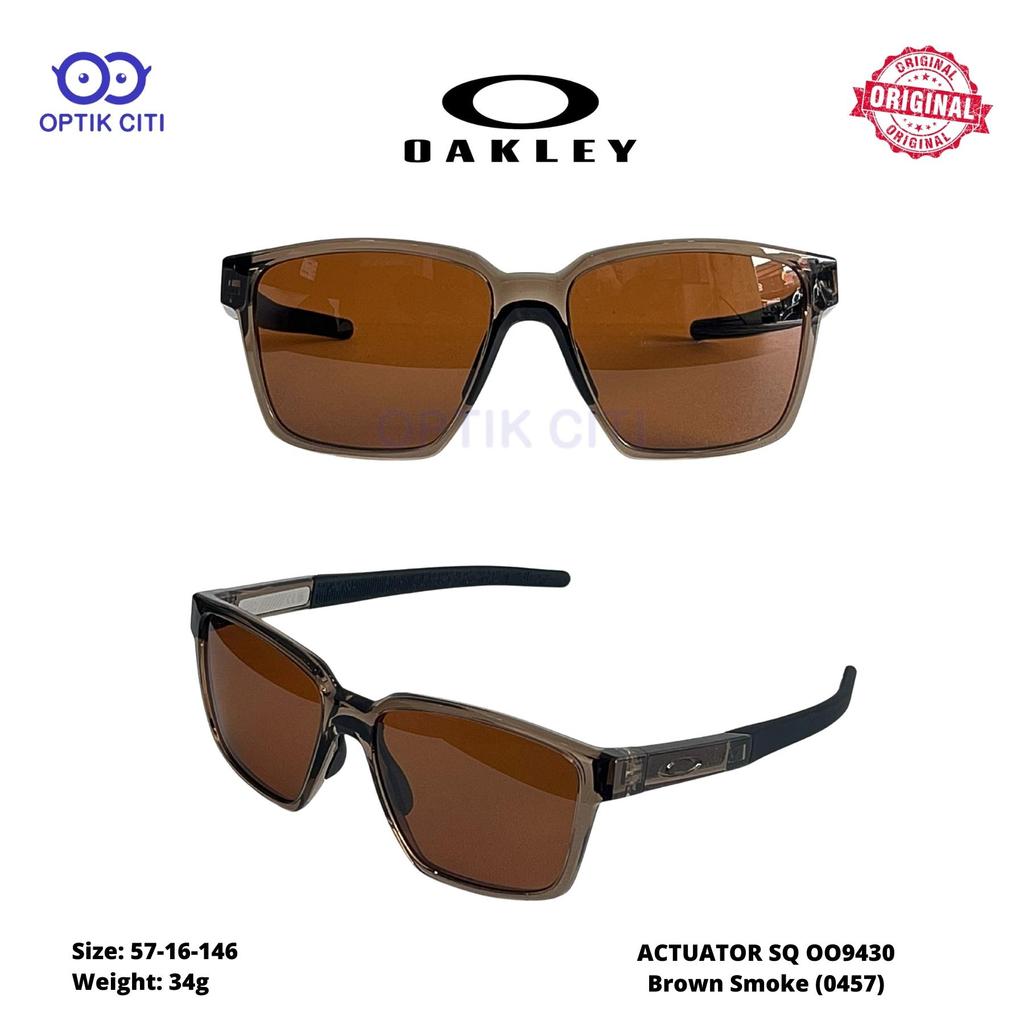 Kacamata Hitam Pria Polarized Sunglass Original Oakley Actuator SQ OO9430 - Brown Smoke