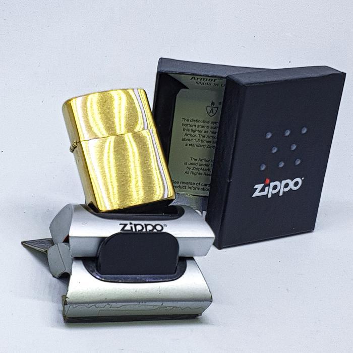 Original Zippo Armor Brushed Brass Gold 168