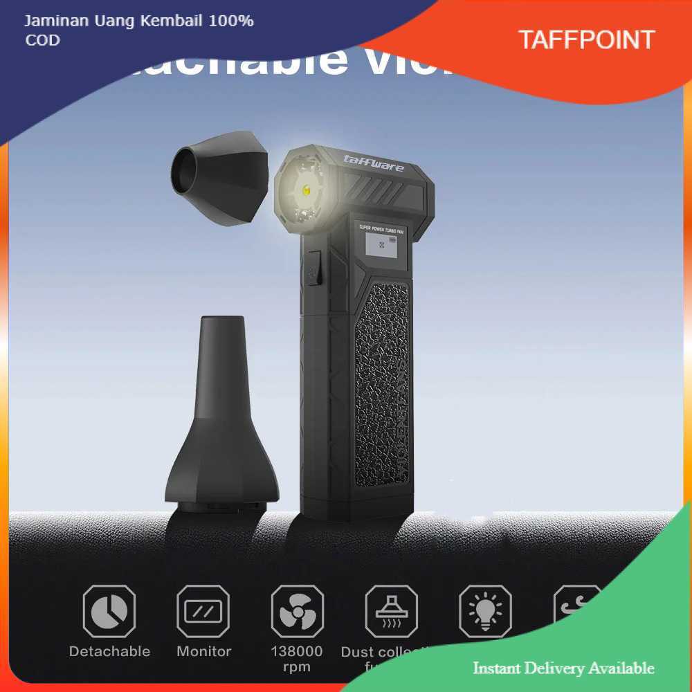 Taffware Air Duster Blower Mini Turbo Jet Fan 8000mAh 245W with Nozzle - C29