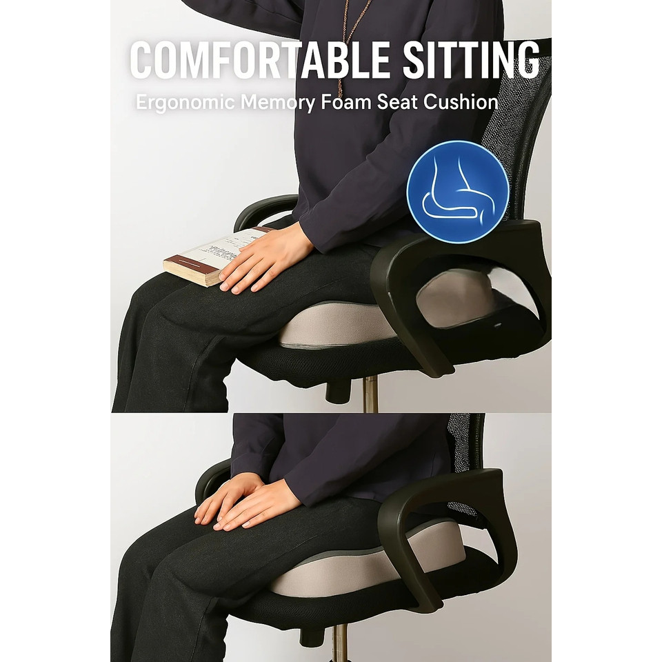 Memory Foam Seat Cushion Tailbone Sciatica Back Pain Relief Comfort Office air Car Seat Cushion Non-