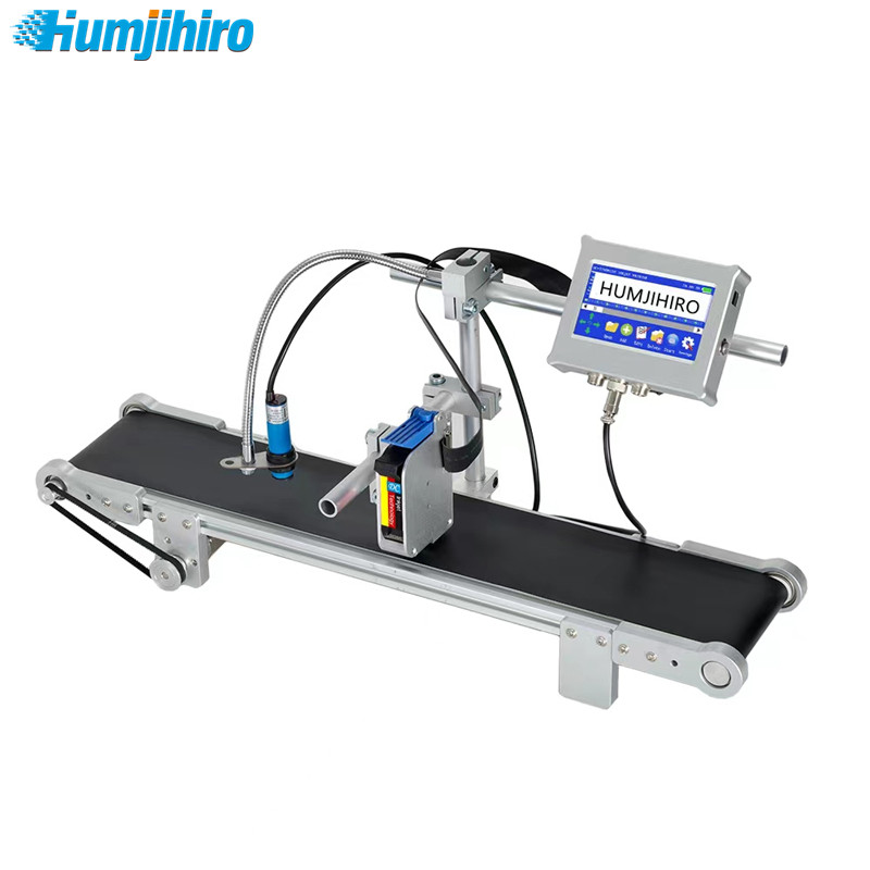 Online Label Printer with Mini Conveyor Thermal Inkjet Printer QR Barcode Variable Date Expiry Date 